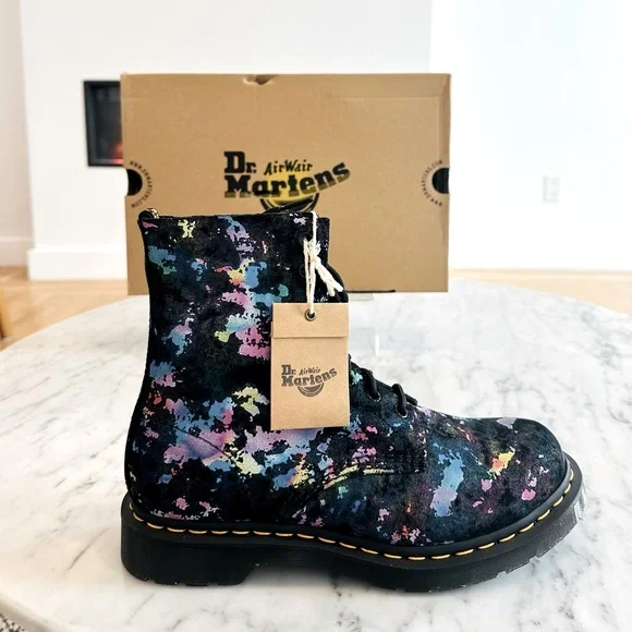 Dr. Martens 1460 PASCAL CONFETTI SUEDE LACE UP BOOTS - Picture 1 of 10